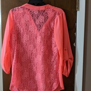 Lace back shear shirt